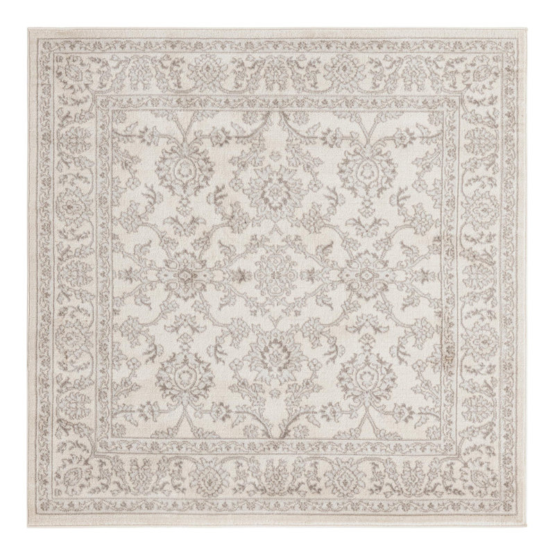 Floral Area Rug, Square 160cm