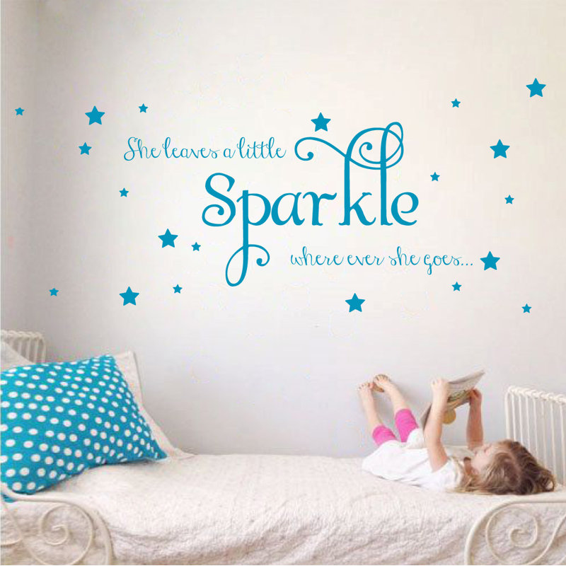 Décalcomanie murale sparkle, Bleu sarcelle, H 15 po x l 36 po x P 0,01 po