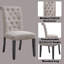 2 pièces de sièges en lin gris beige légèrement incurvés, coussin moelleux, bois, poids maximal de 220 lb