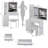 37" Middle Size Left Bedside Cabinet Vanity Table + Cushioned Stool, Large Sliding, Touch Control, Tri-Color Switching, Brightness Adjust LED Mirror, High Capacity Storage, Suitable For Middle Space-377715235