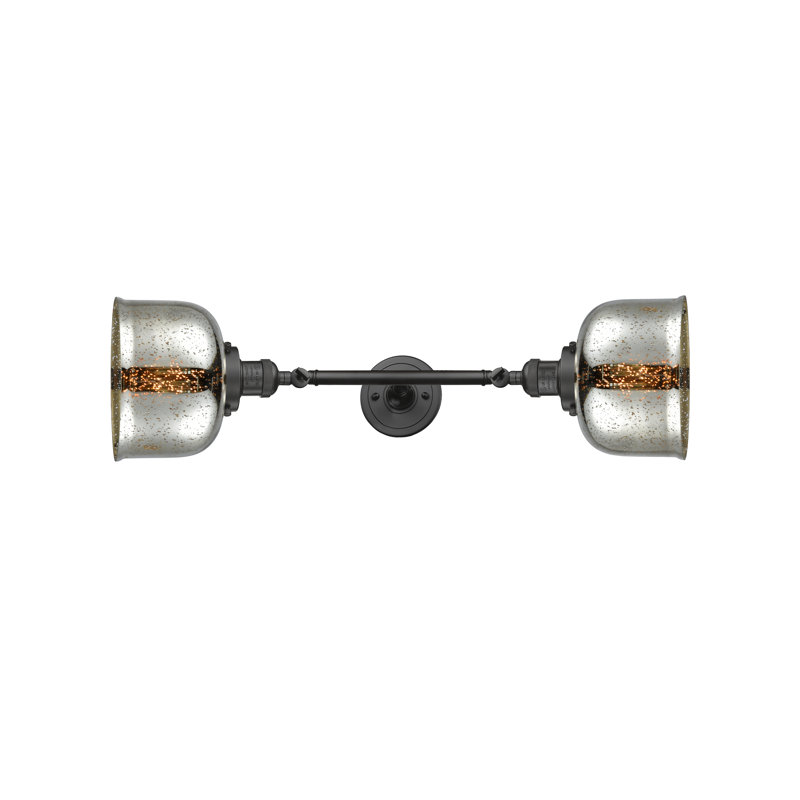 Bell - Luminaire de meuble-lavabo 19 po 2 lumières, Argent mercuré, Bronze frotté à l'huile