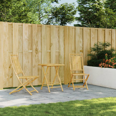  Bistro Set Natural Bamboo Bamboo Compact Foldable Bistro Set