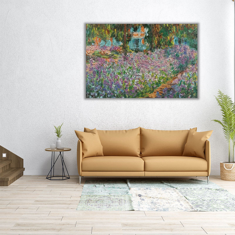 Le jardin de l'artiste à Giverny, 1900 - reproduction d'art sur toile, H 40 po x l 60 po