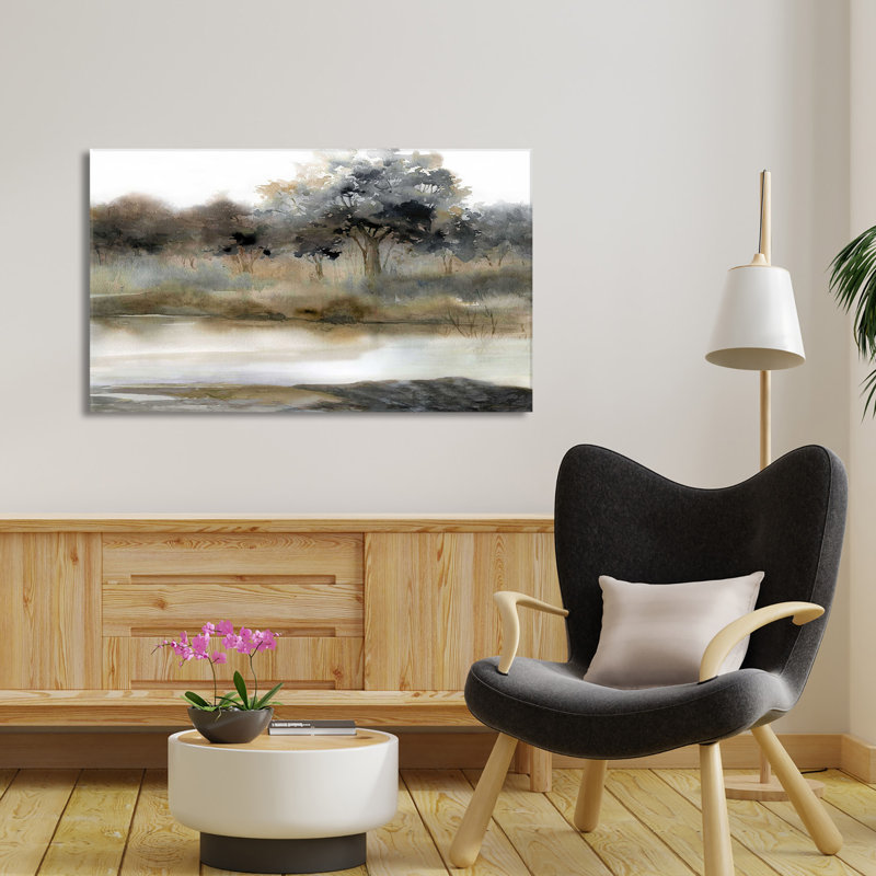 «Silent Waters II» par Carol Robinson, peinture, L 40 po x H 24 po, Toile tendue