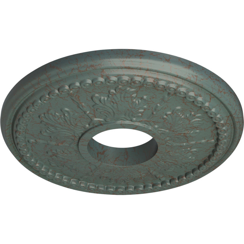 Médaillon de plafond H 13,875 po x l 13,875 po x P 1,25 po Tirana, Craquelure tourbillon de nuage