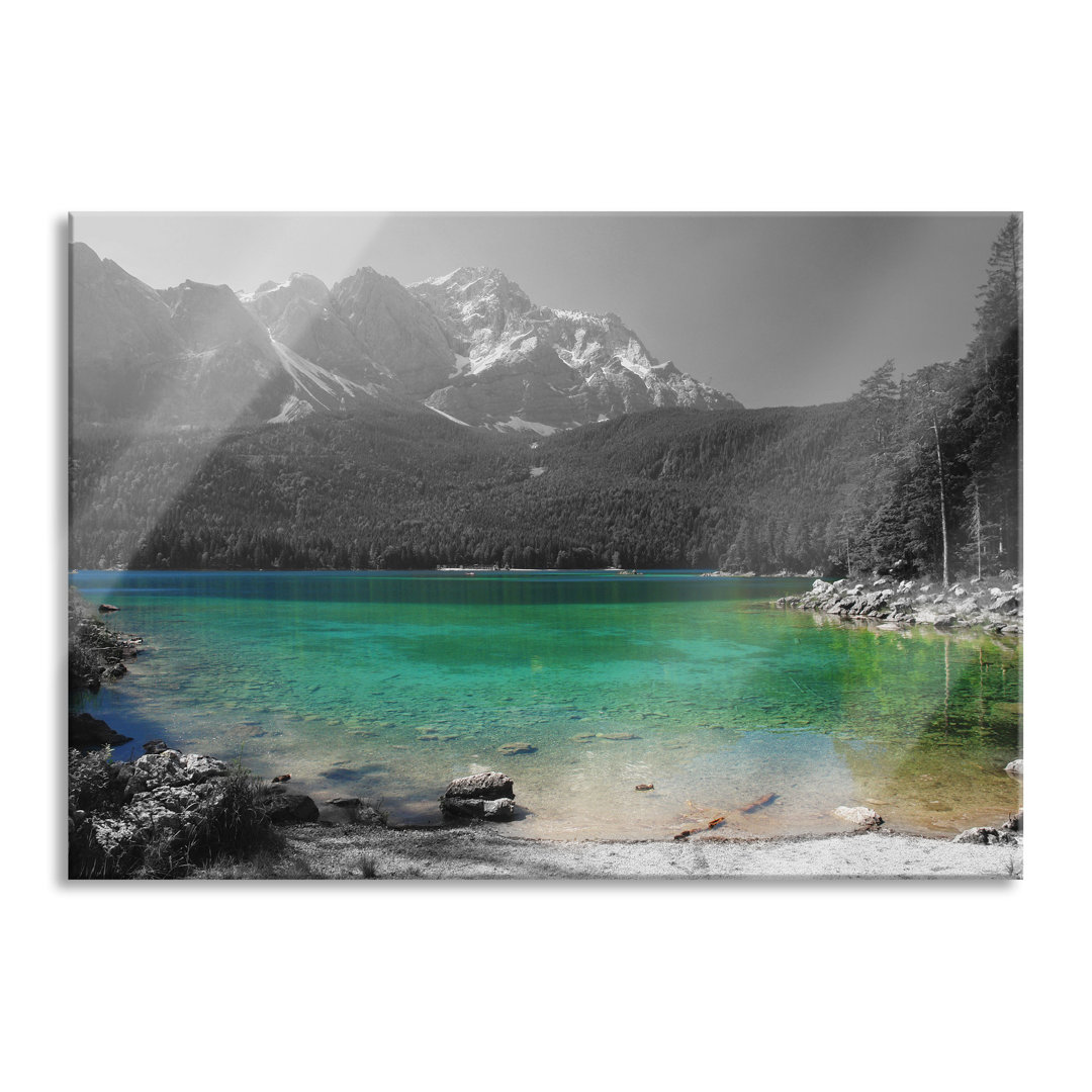 Glasbild Eibsee vor der Zugspitze