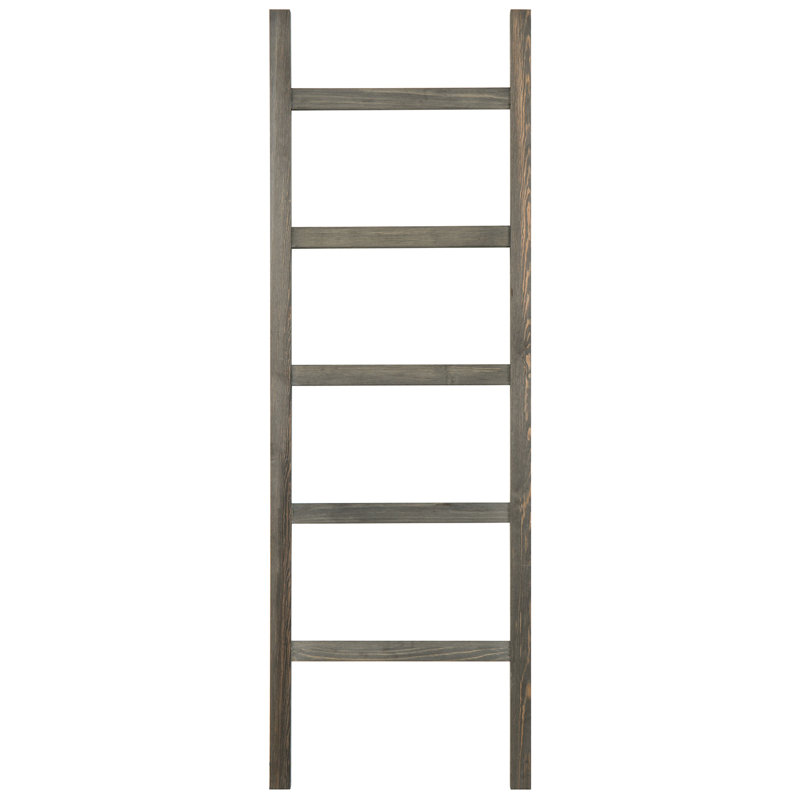 5 Rung Solid Wood Bathroom Blanket Ladder