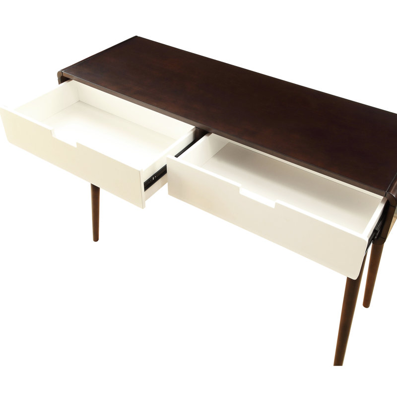 Blanc et blanc avec 2 tiroirs, de style Mid-Century moderne pour le couloir de la salle à manger