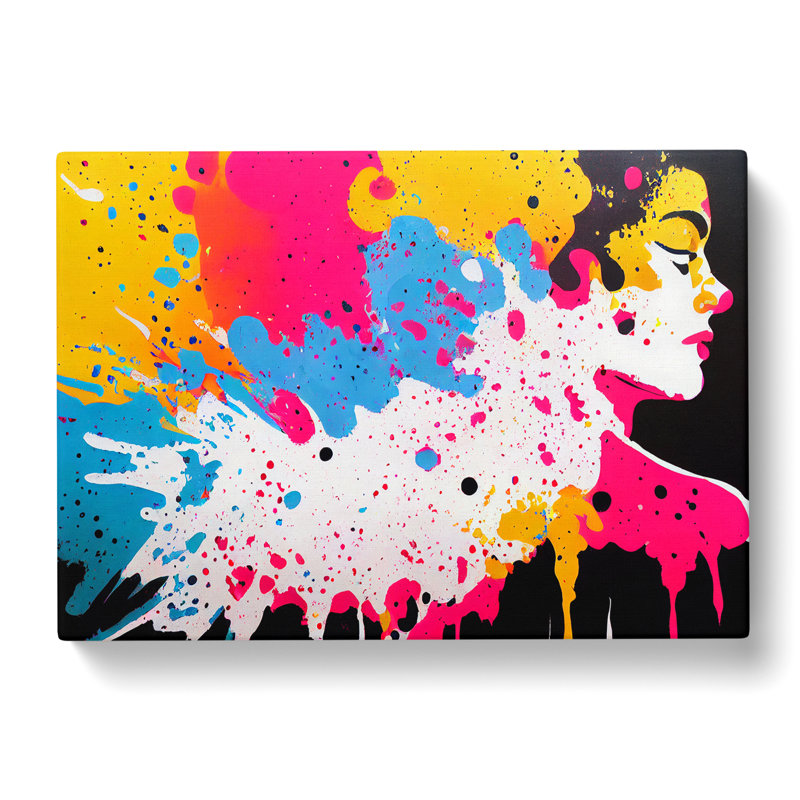 Paint Splashed Woman Abstract - Wrapped Canvas, 35cm H x 50cm W x 3cm D