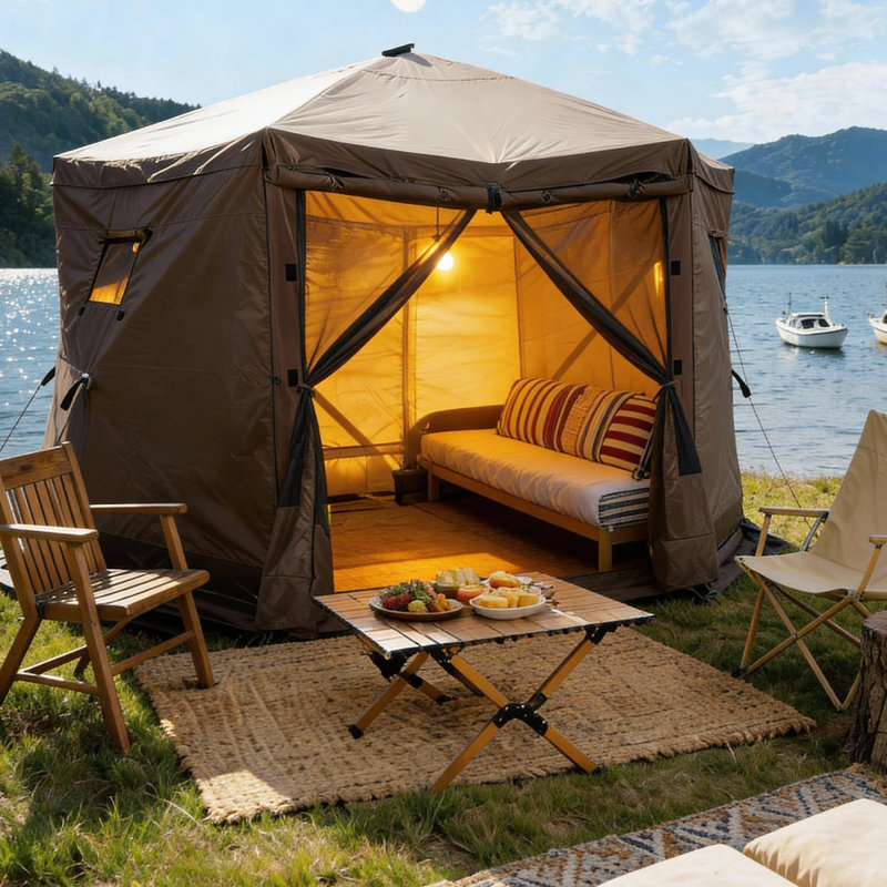Portable Pop Up Camping Tent, Shade Screen Tent With 2 Roll-up Windows And Carry Bag For Camping, Backyard