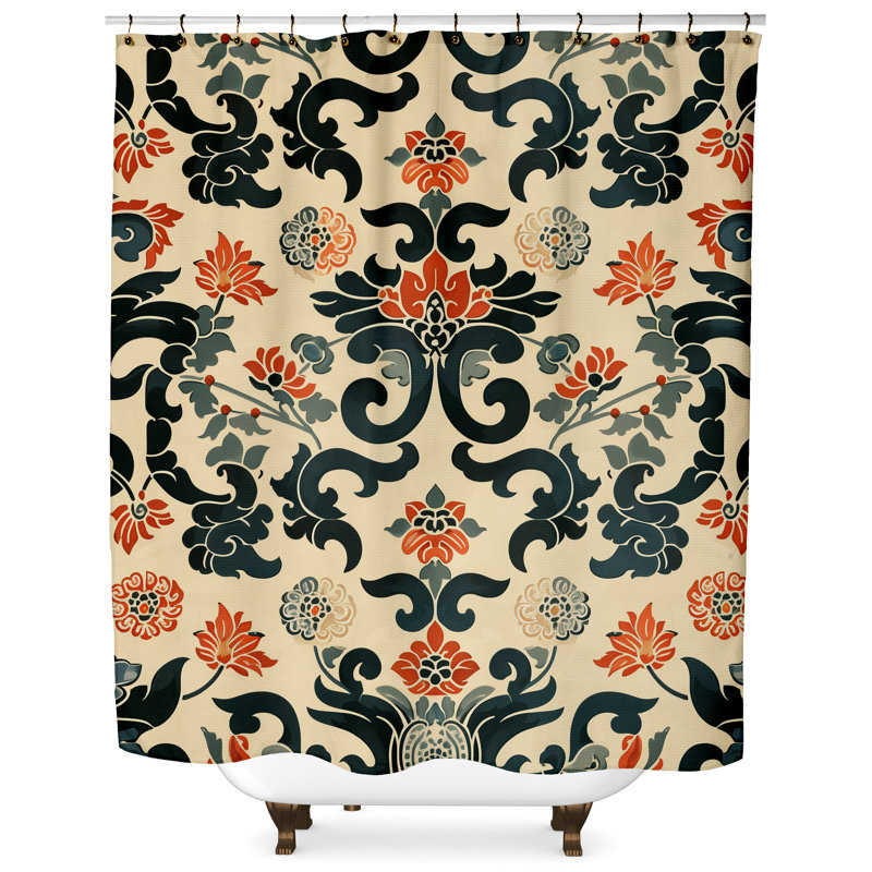 Floreen Floral Shower Curtain, 84" H x 71" W