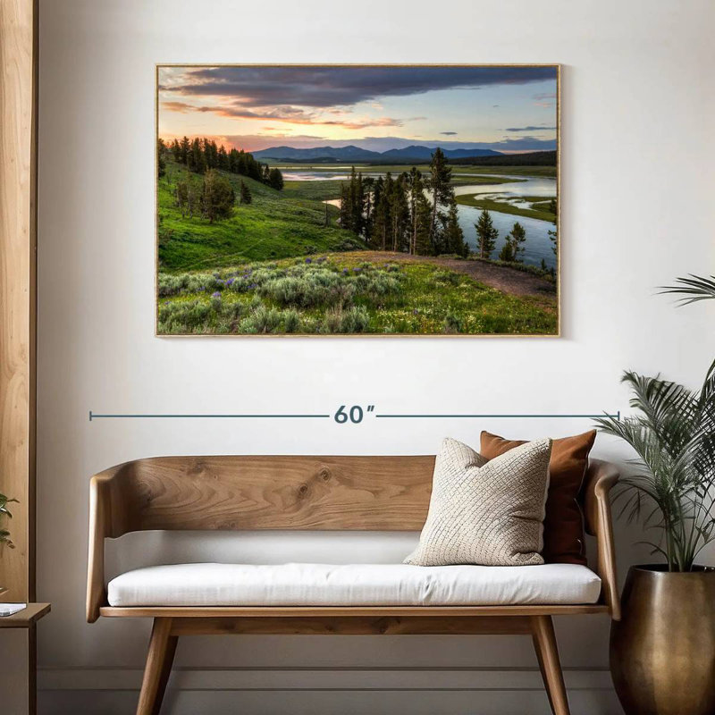 Hayden Valley Hills, Cadre flottant en bois naturel, 46 po x 31 po