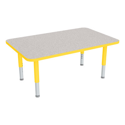 Adjustable Height Rectangular Preschool Classroom Activity Table with Casters