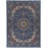 Breedlove Traditional Machine Woven Flatweave Blue and Ivory Area Rug with Non Skid Backing-506457382