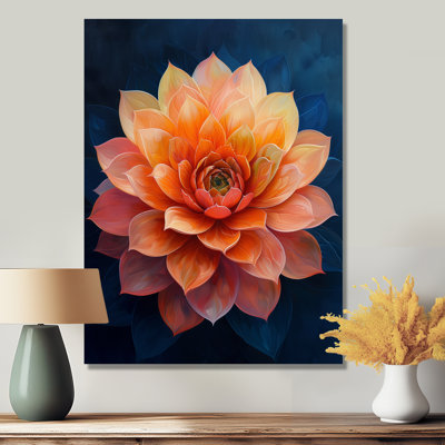 Orange Blue Vibrant Bloom Succulent - Succulent Wall Decor