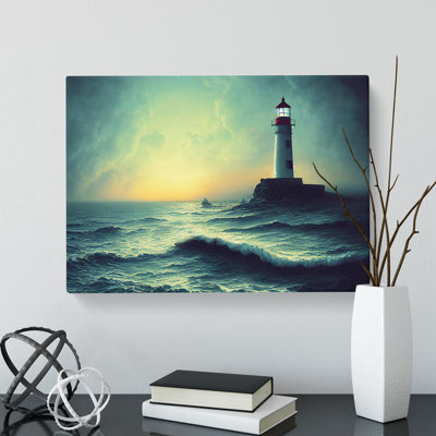 Dreamlike Lighthouse Sunrise - Wrapped Canvas