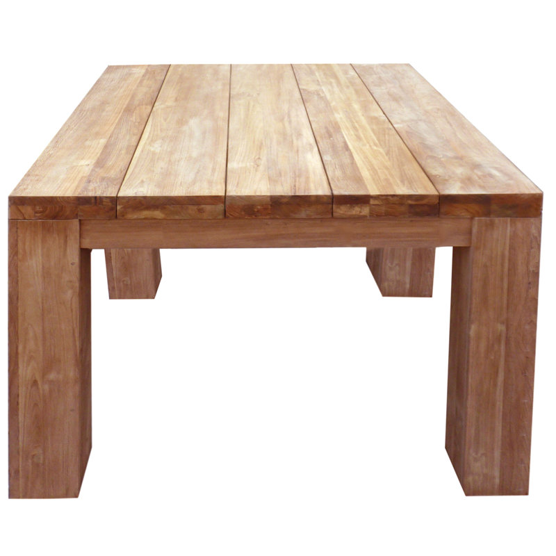 Recycled Teak Wood Marbella Square Dining Table, 35 Inch