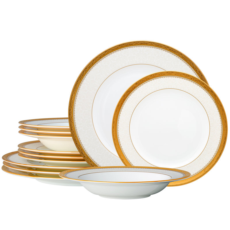 Service de table 12 pièces, service pour 4 Noritake Odessa, Or