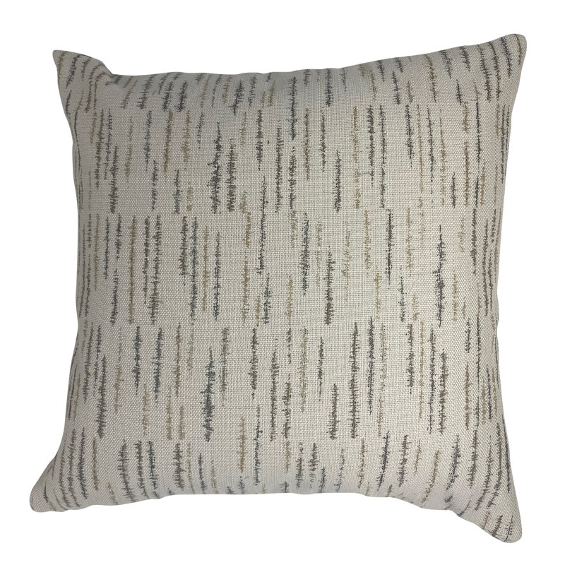 Oreiller carré en mélange de duvet rayé, 18" x 18"