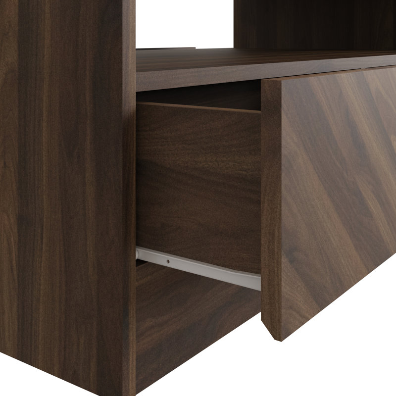 Murshida Solid Coffee Table with Storage, Dark Brown Wood