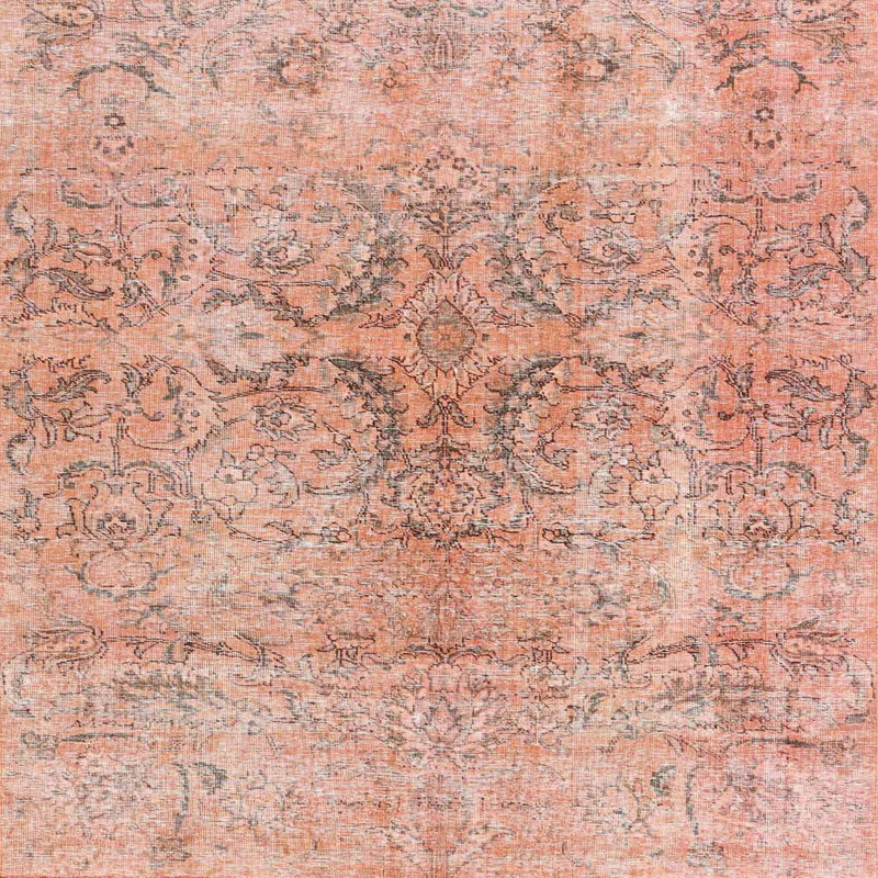 Tapis contemporain rose, Carré 7 pi