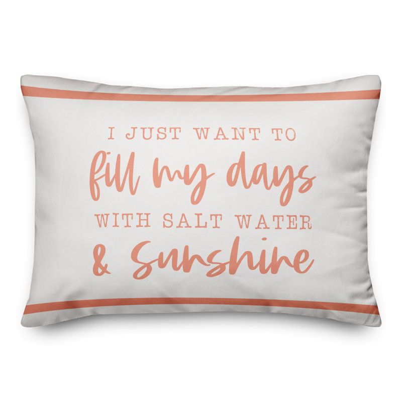 Salt Water And Sunshine Throw Pillow, Orange