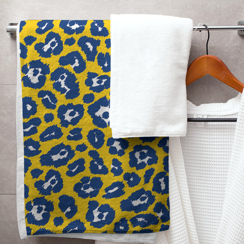 Everdene Bath Towel, Microfiber, Gold/White/Royal Blue