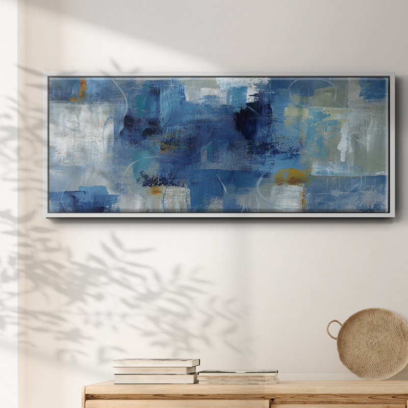 Bleu matin - toile encadrée, H 12 po x l 30 po