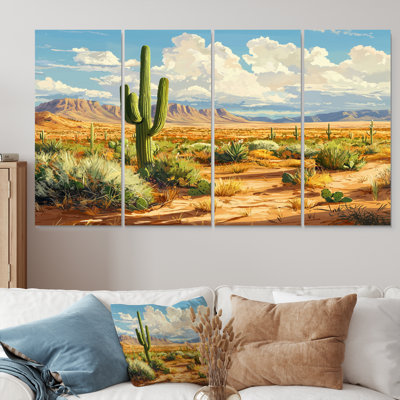 Cactus et sables du désert en Arizona I - Art mural floral cactus - Décoration murale traditionnelle