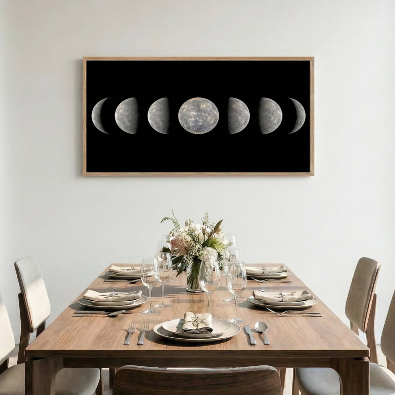 Tableau encadré sur toile représentant les phases de la lune, 122 x 61 cm (48 x 24 pouces), lot de 1, 48 x 24 pouces