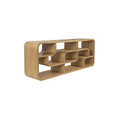 Cabinet Solid Wood Geometric Bookcase