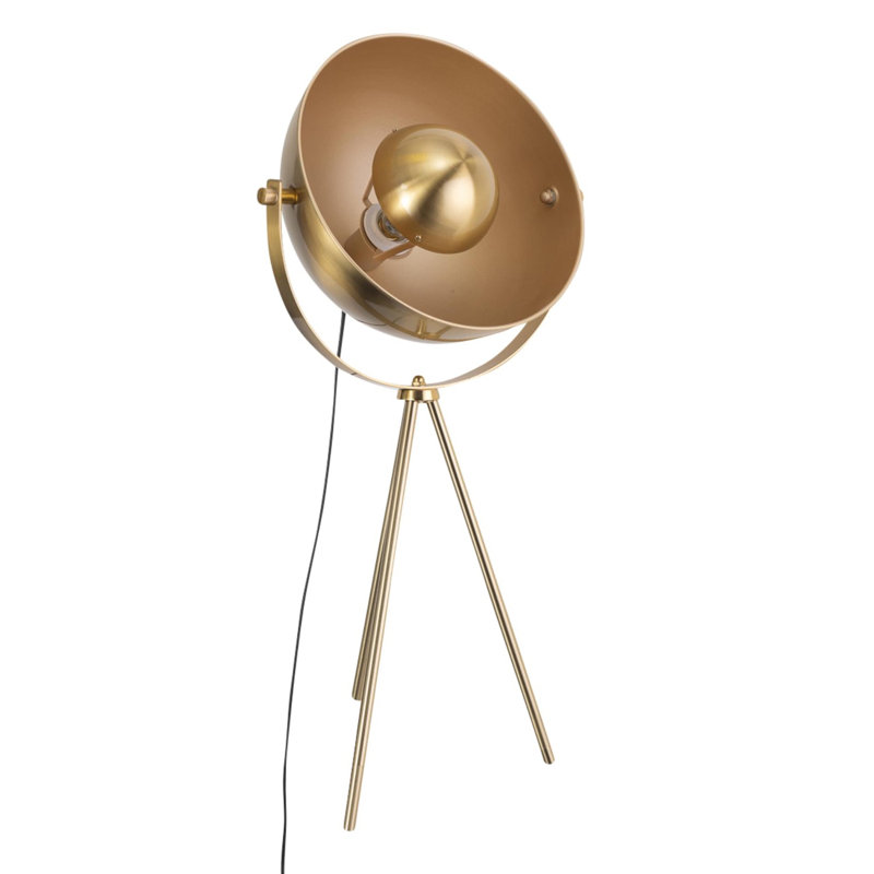 Mallen Metal Tripod Lamp, Satin Brass
