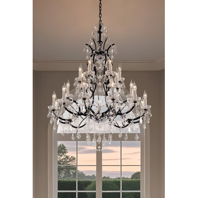 18 - Light 32" Empire Style Candelabra Crystal Chandelier