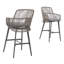 Tabouret de bar en fonte d'aluminium de 46 po avec coussins Brookens-1897805857
