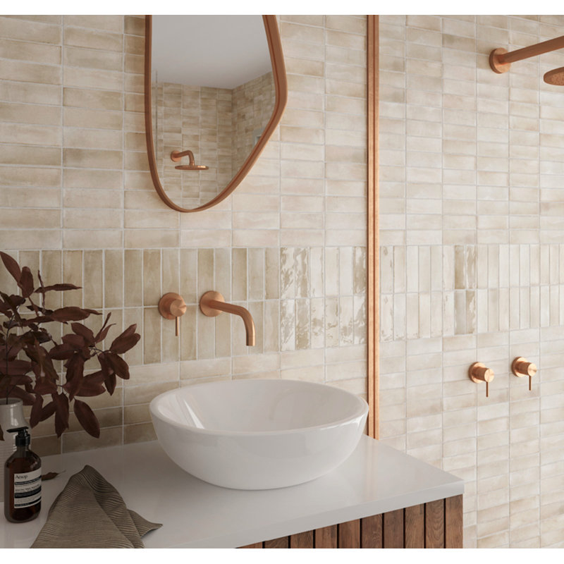 Coco Living 2 in. x 6 in. Porcelain Zellige Wall and Floor Tile (Gloss), Canvas Gloss