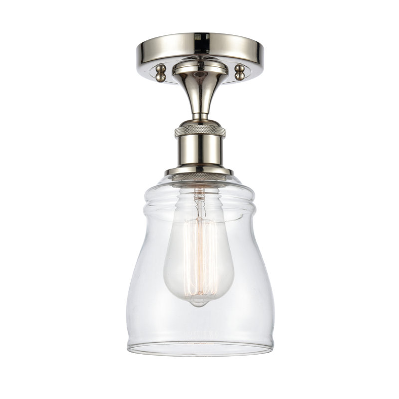 Plafonnier semi-encastré 4,5 po 1 lumière Mccarver, Ampoule DEL 6 watts Vinage, Transparent, Nickel poli