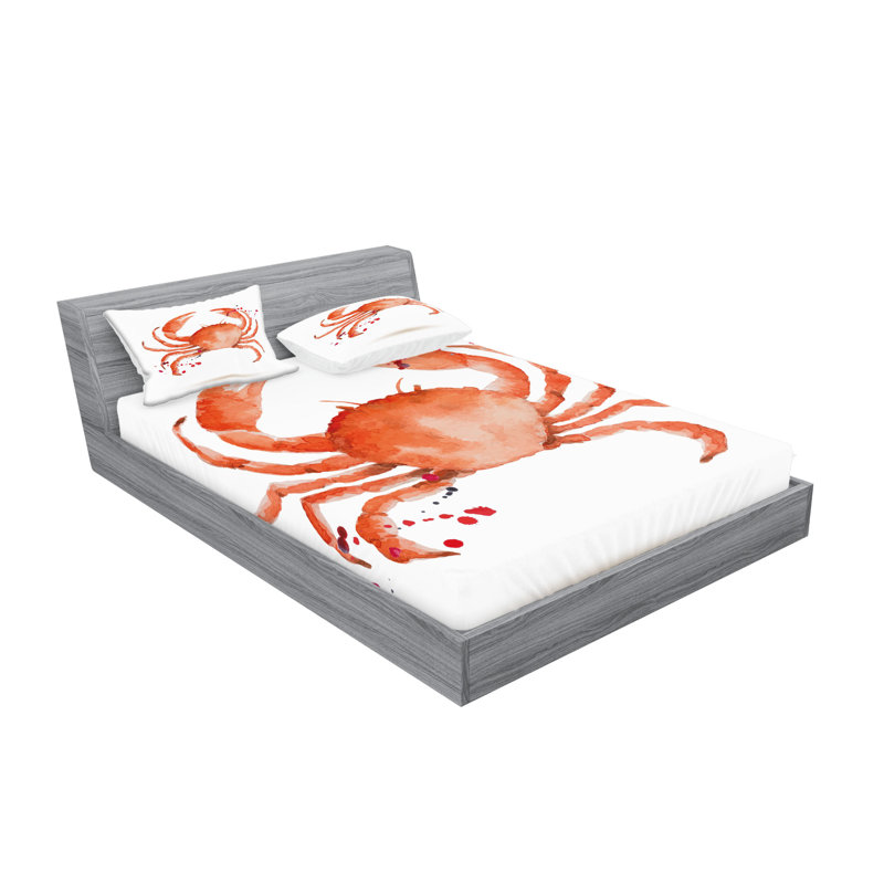 Ambesonne Ocean Fitted Sheet & Pillow Sham, Vermilion, California King Sheet Set + 5 Additional pieces