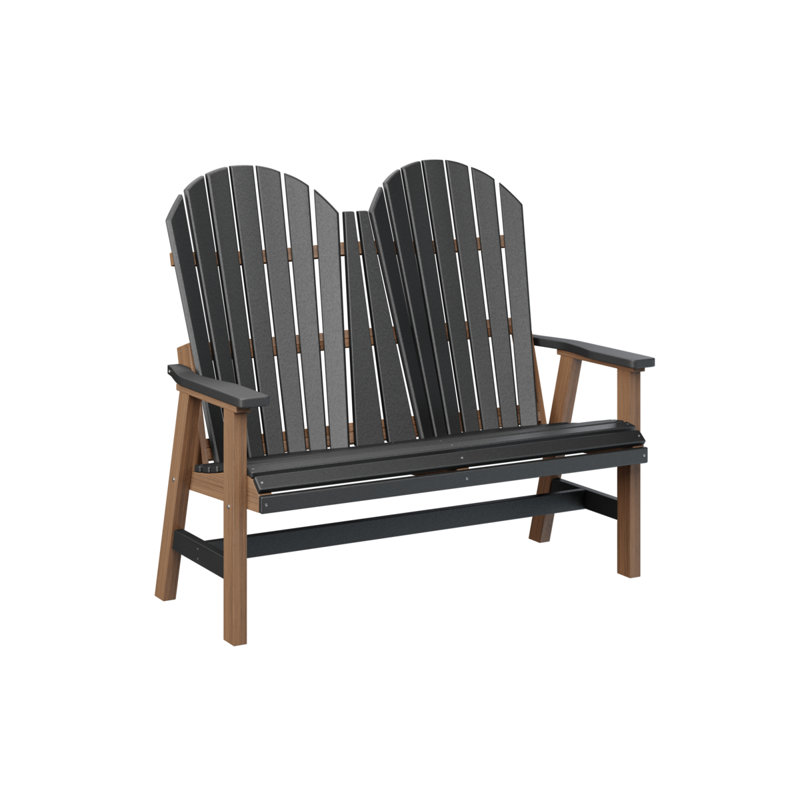 Berlin Gardens Comfo Back Loveseat, Black Top/Antique Mahogany Base
