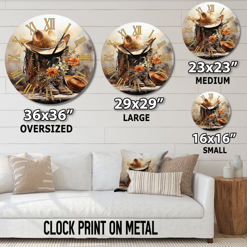 Horloge murale minimalisme Cowboys, Grand