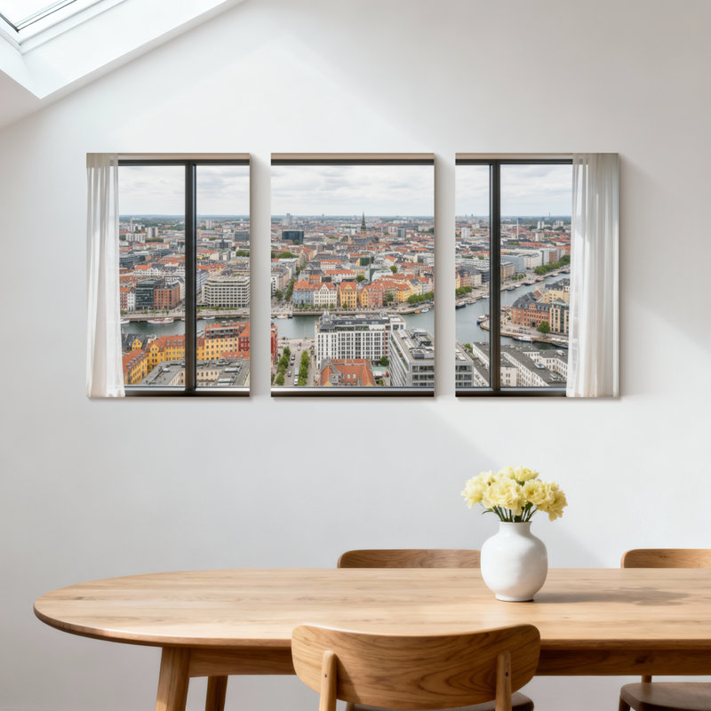 «Scenic & Cityscapes», ensemble de 3 impressions sur toile, H 30 po x l 60 po
