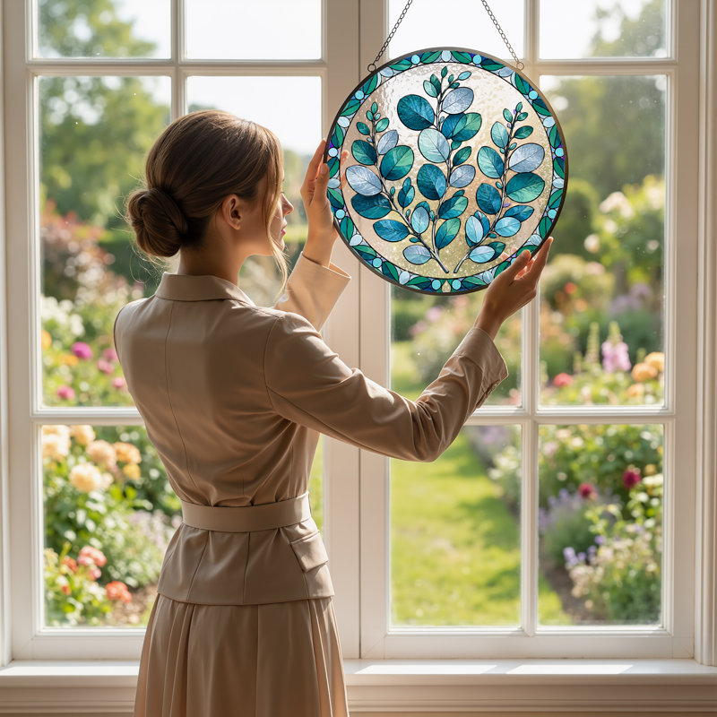 Plants & Flowers Window Panel, H 12 po