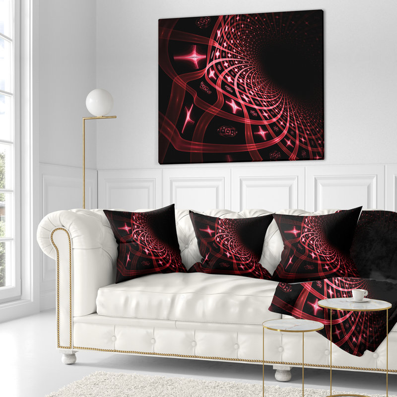 Housse et insert de coussin carré Fractal Dense Stripes, 18 po x 18 po, Coussin décoratif