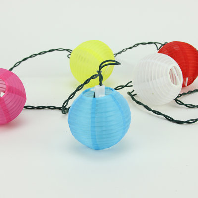 Indoor 10 - Bulb 12'' Plug-in Paper Lantern String Light