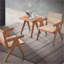 Table basse de salon en bois d'hévéa naturel, conception stable à 4 pieds, utilisation polyvalente