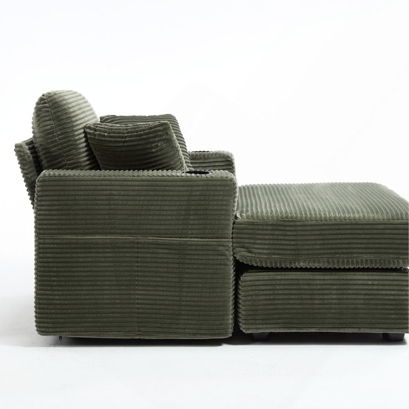 Canapé en velours Corduroy, Vert