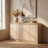 Curved Edge 55.12" Width MDF 4-Door Buffet Storage Cabinet-525762640