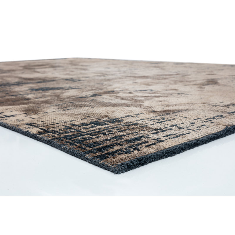 Rapture Tan/Black Abstract Luxury Area Rug, Rectangle 7'10" x 9'10"