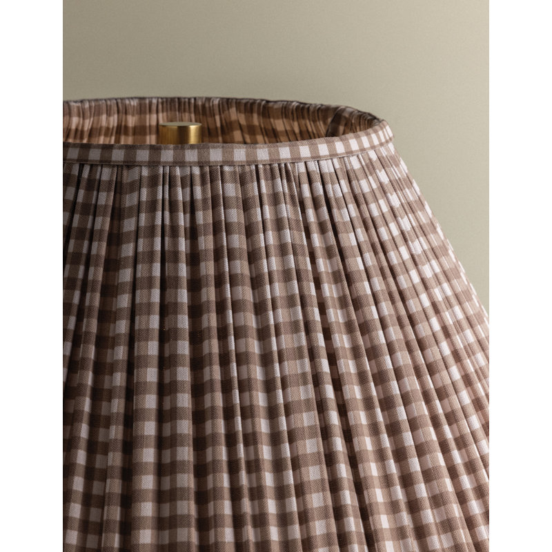 Abat-jour conique imprimé, Gingham Brown