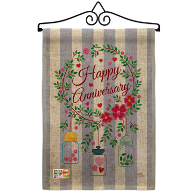 Double Sided 18.5'' H x 13'' W Polyester Wedding Garden Flag