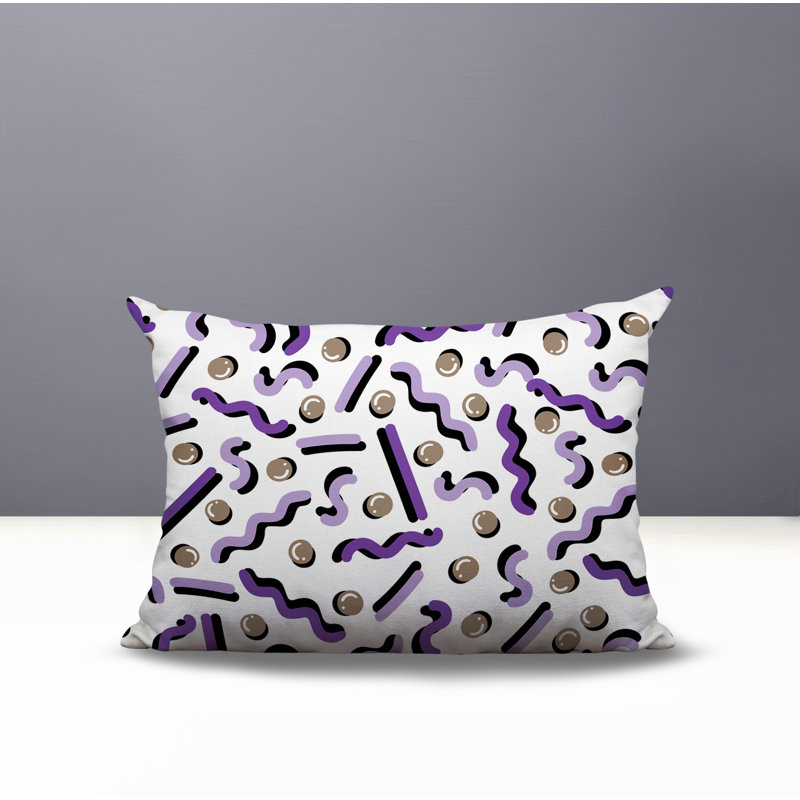 Coussin lombaire intérieur / extérieur Voxa, Rectangle H 14 po x l 20 po, Mauve